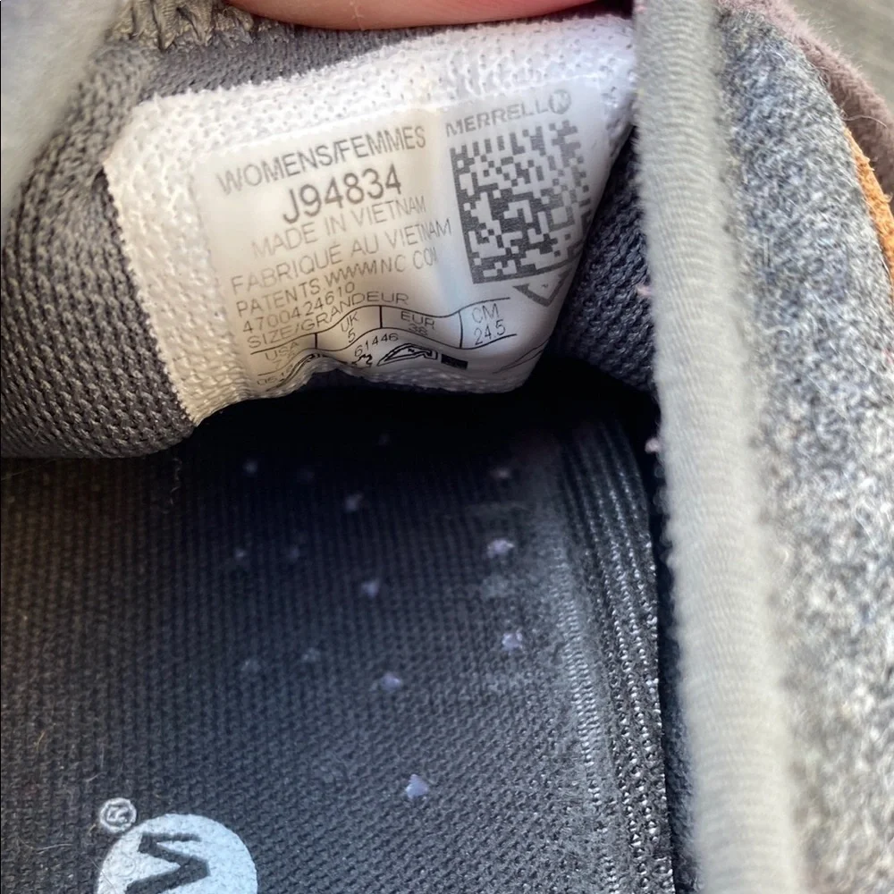 Merrell Riveter Gray and Tan Casual Wool Sneakers Women Size 7.5 - Picture 11 of 16